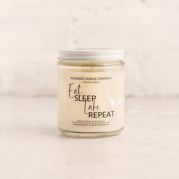 Eat Sleep Lake Repeat Soy Candle